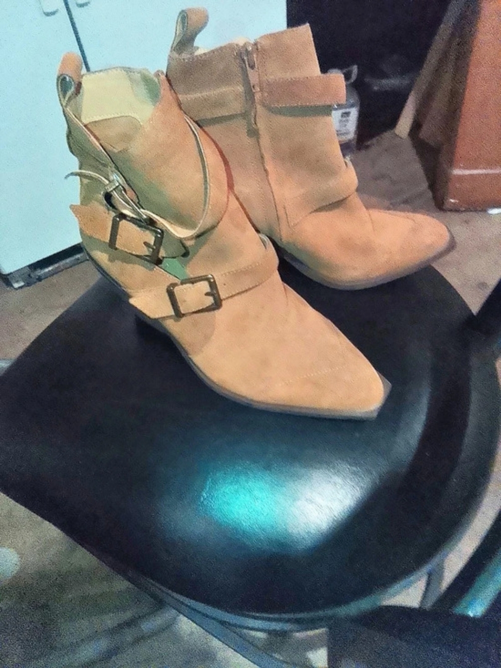 Women's Brown Buckle Ankle Boots